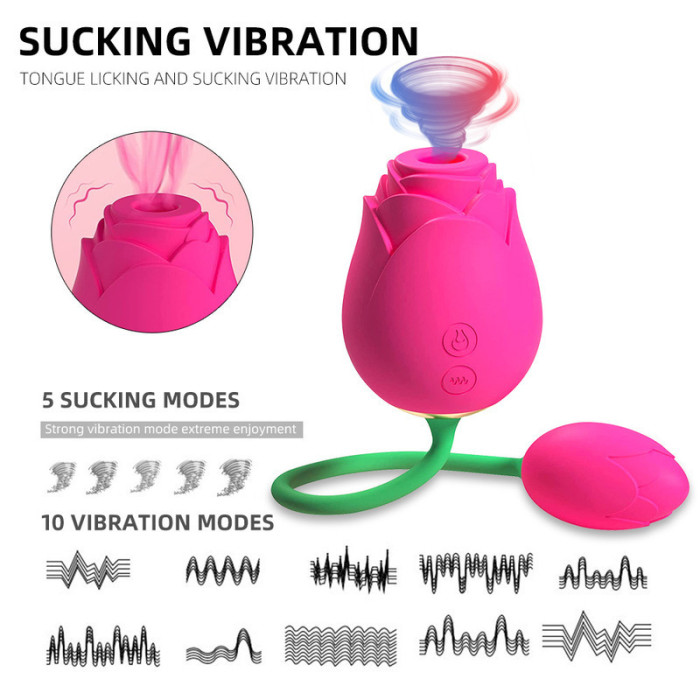 Double Sided Rose Sucking Vibrator