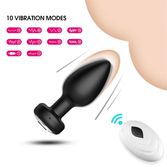 Wireless Remote Control Vibrating Silicone Anal Plug
