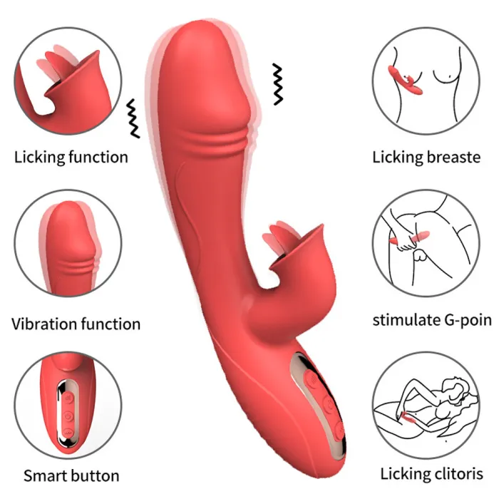 Tongue Licking Double G - Spot Vibrator