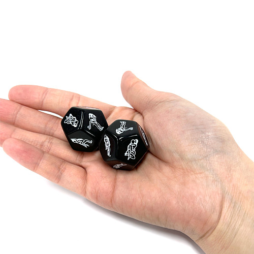 Black 12 Sided Sex Dice Couples Game