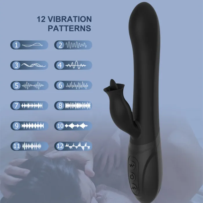 12 Frequency G-Spot Tongue Licking Vibrator