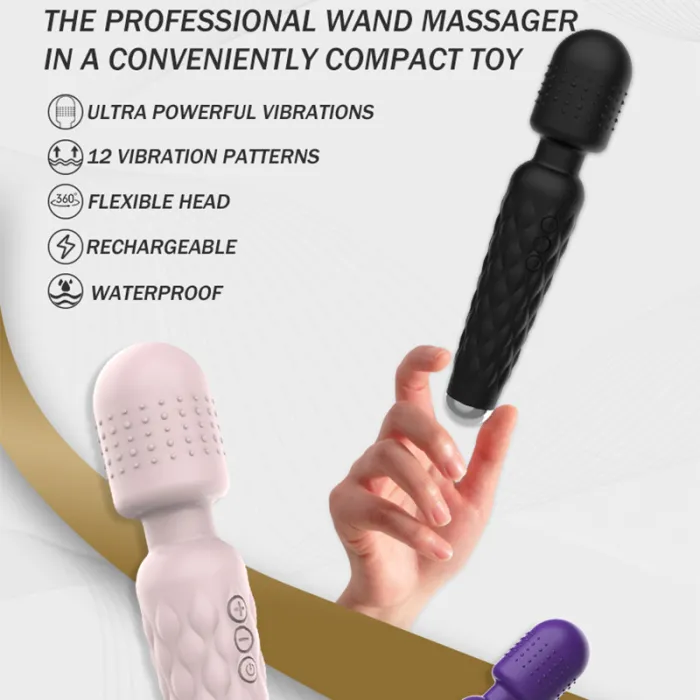 12 Frequency Mini Wand Massager