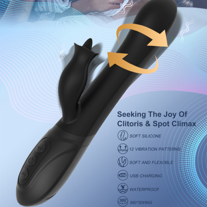 12 Frequency G-Spot Tongue Licking Vibrator