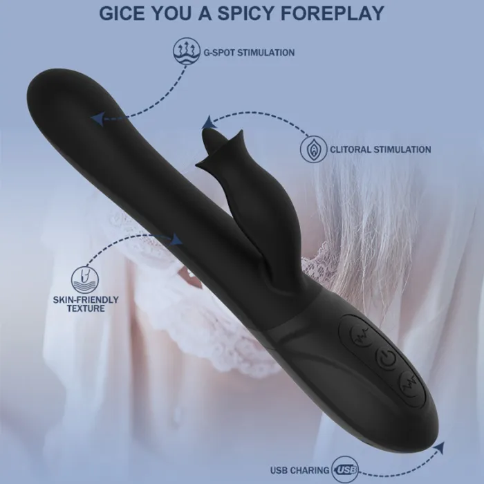 12 Frequency G-Spot Tongue Licking Vibrator