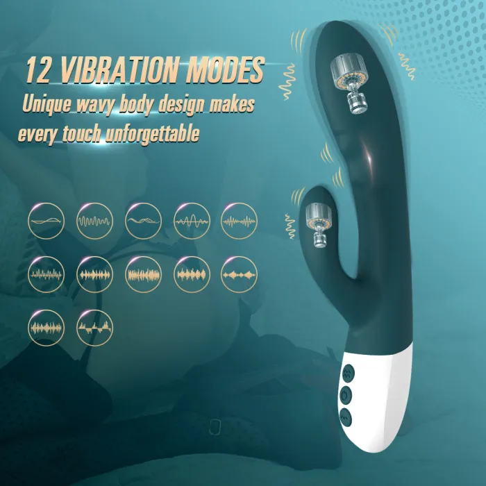 12 Frequency Double Rabbit Vibrator