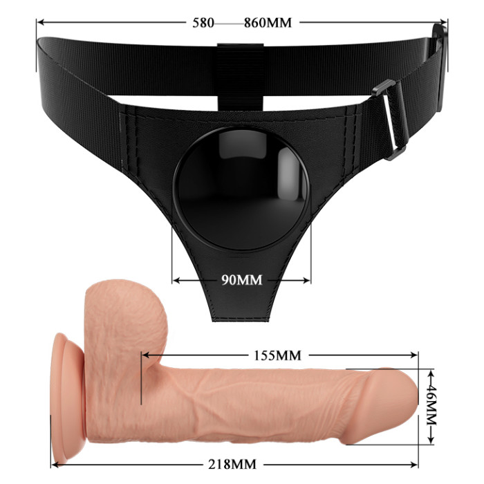 Strap-On Harness Kit with 7.6 Inch Dildo
