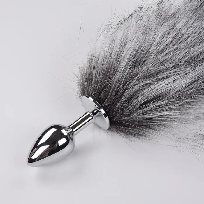 Fox Tail With Metal Anal-Butt Plug (L)