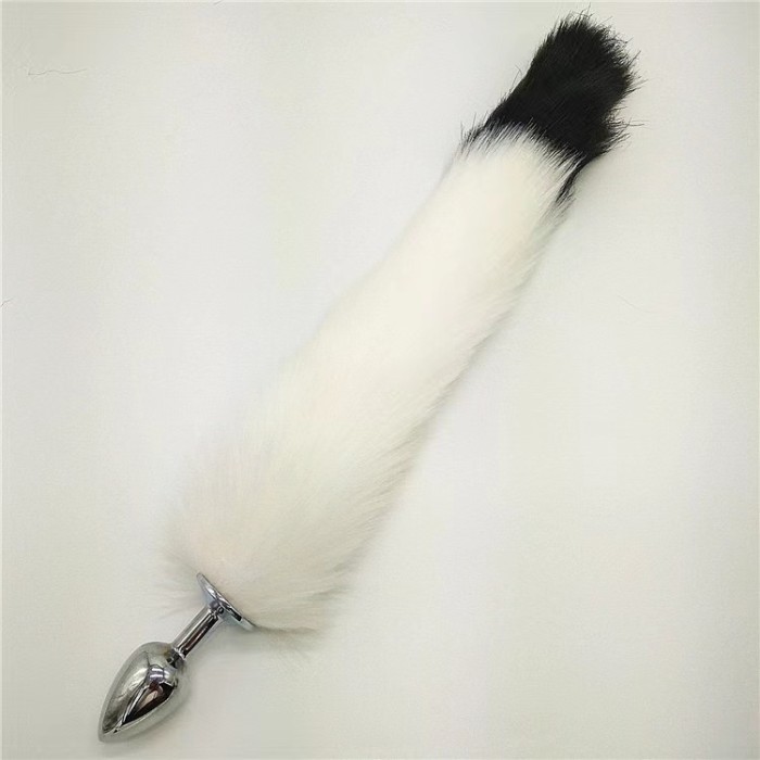 False Fox Tail With Metal Anal-Butt Plug