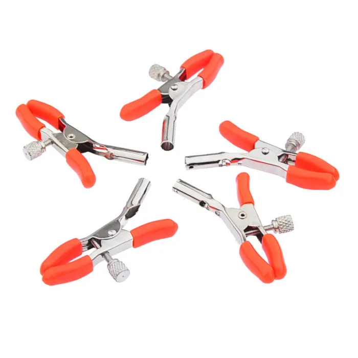 Smooth Slick Nipple Clamps Metal Chain