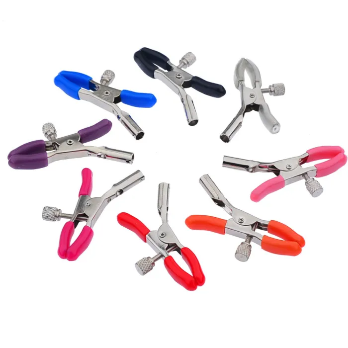 Smooth Slick Nipple Clamps Metal Chain