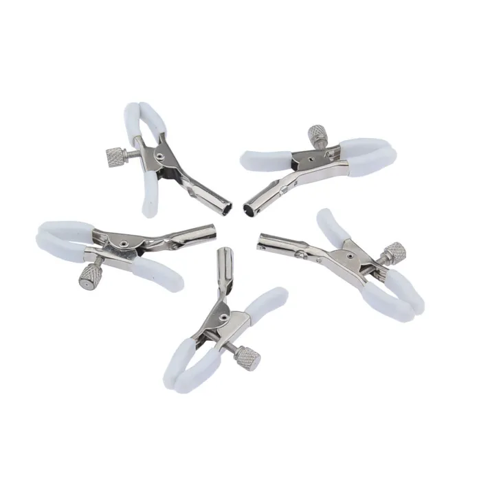 Smooth Slick Nipple Clamps Metal Chain