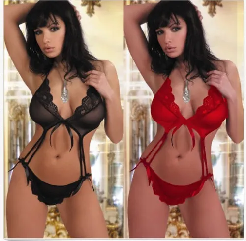 Sheer Hollow Out Bodysuit - Multi-Color / Multi-Size