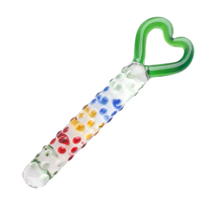 Peach Heart Clear Glass Anal Plug