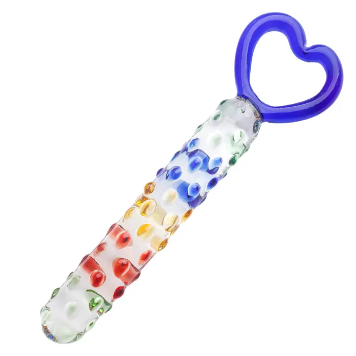 Peach Heart Clear Glass Anal Plug