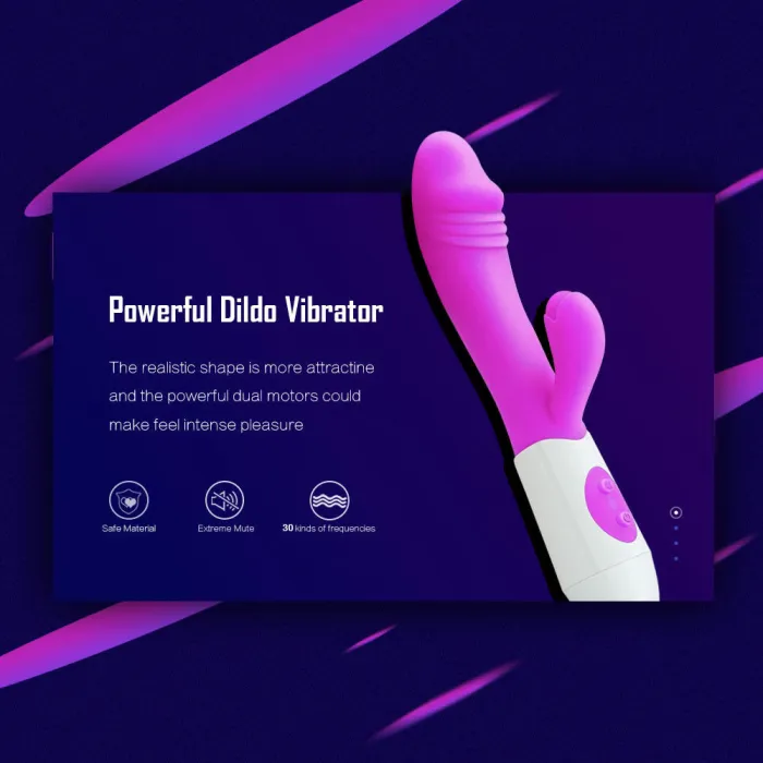 Dual Vibrator Clitoral Stimulator Vibrating Dildo