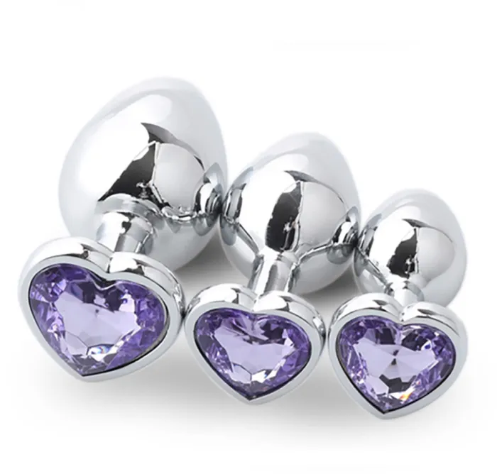 3pcs Diamond Butt Plug Anal Plug (Heart Shape)