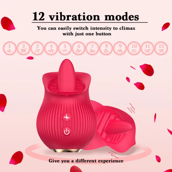 12 Frequency Tongue Flower Suck Vibrator