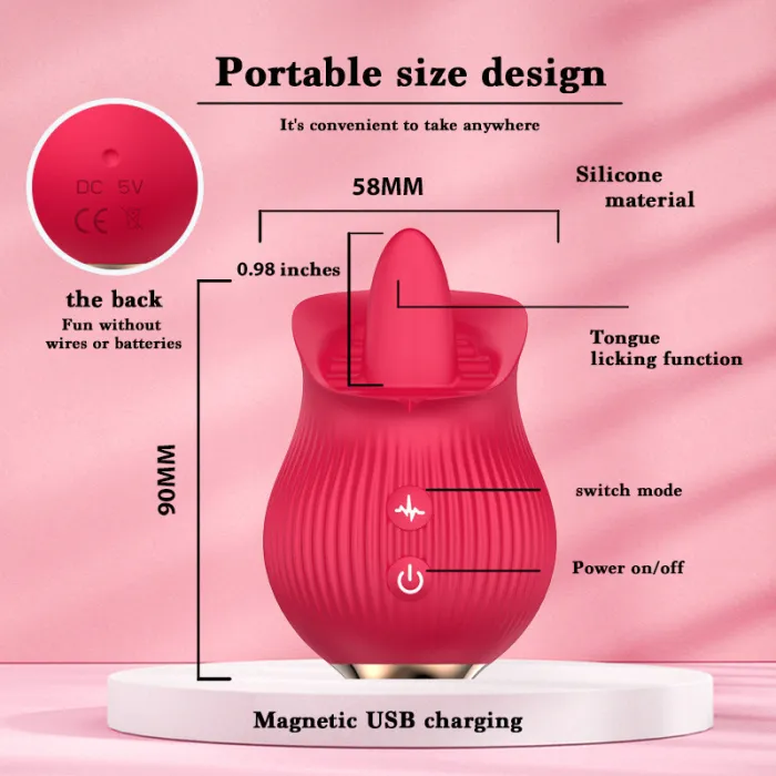 12 Frequency Tongue Flower Suck Vibrator