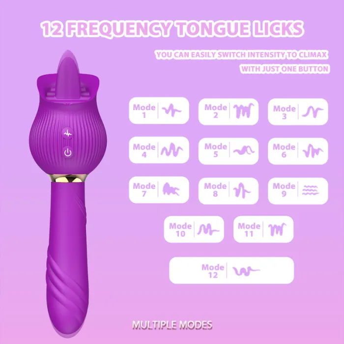 12 Frequency Tongue Rose Vibrator