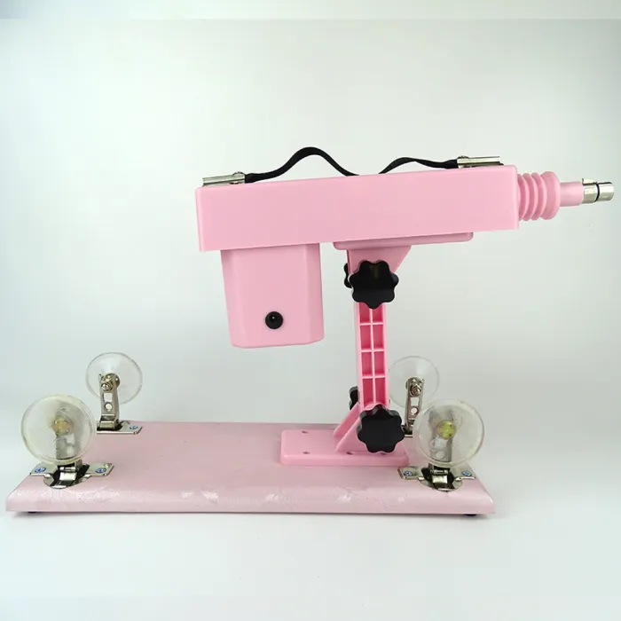 Pink Adjustable Sex Machine with 4 Dildos