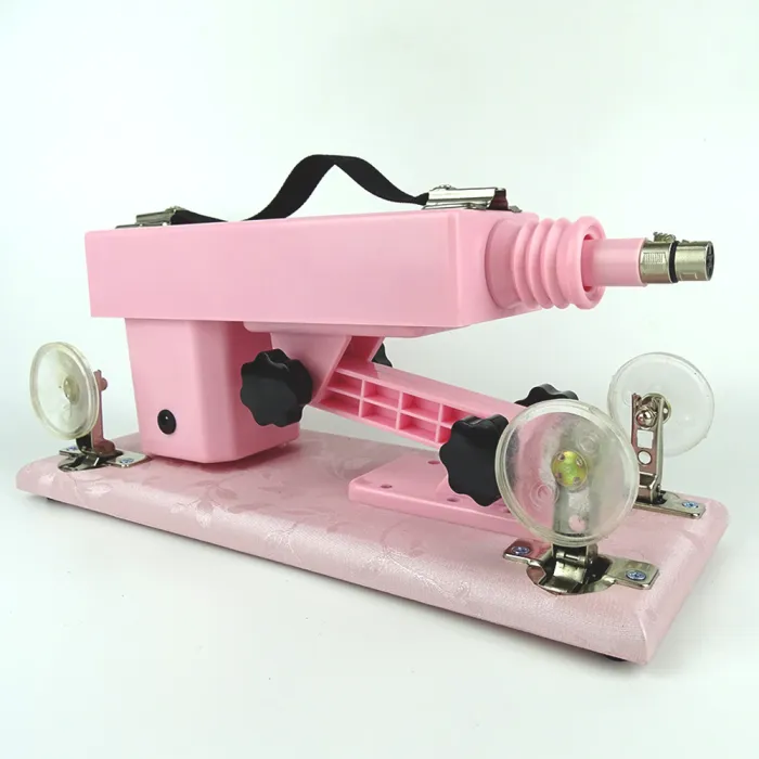 Pink Adjustable Sex Machine with 4 Dildos
