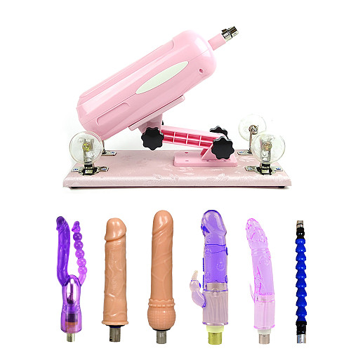 Powerful Sex Machine Pink with 5 Dildo