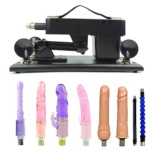 Adjustable Sex Machine Black with Attachments