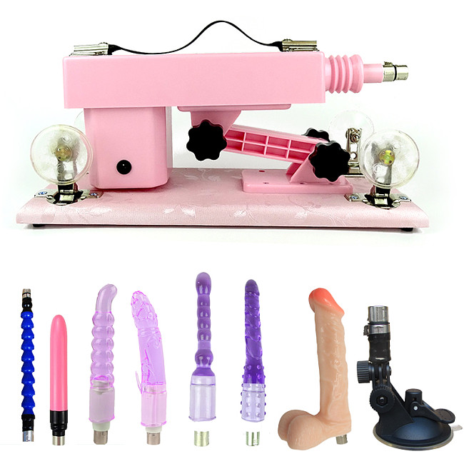 Pink Make Love Sex Machine With 5 Dildo