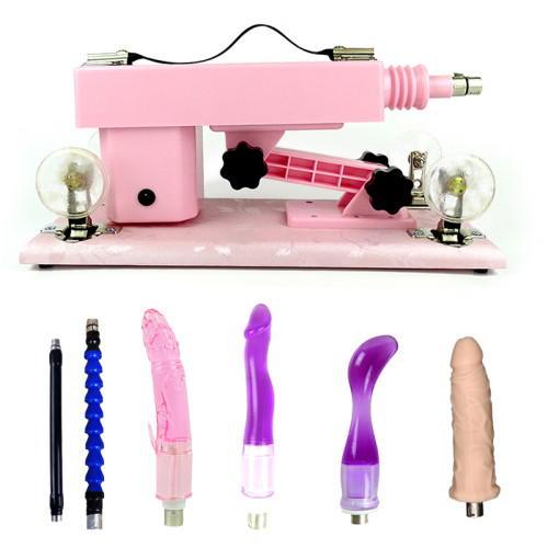 Pink Powerful Sex Machine with 4 Dildo and 2 Tube