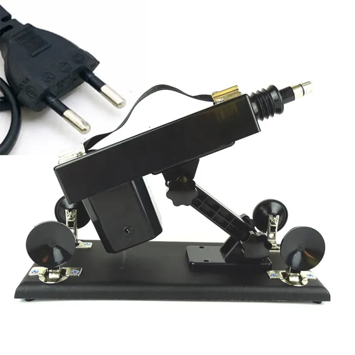 Black Adjustable Sex Machine with 4 Dildos