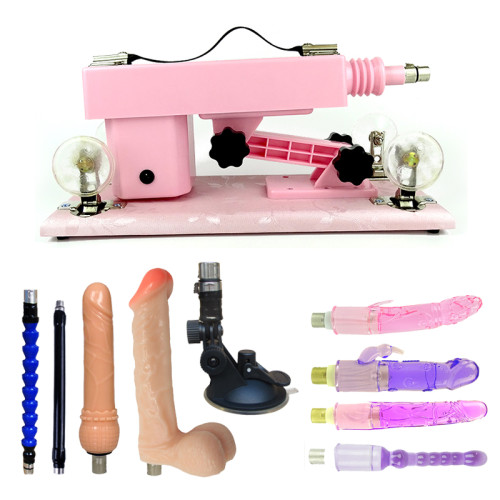 Automatic Masturbation Pink Sex Machine with 6 Dildos