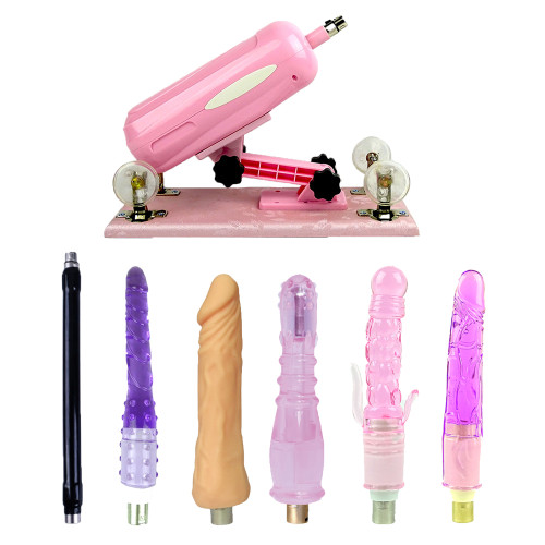 Make Love Pink Sex Machine with 5 Dildo
