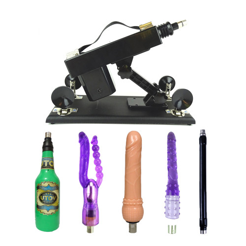 Black Sex Machine with Anal Attachment for Men and Women