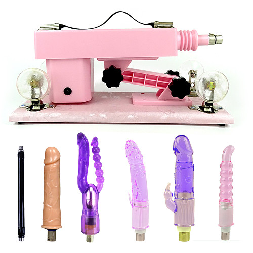 Automatic Masturbation Pink Sex Machine and 5 Dildo