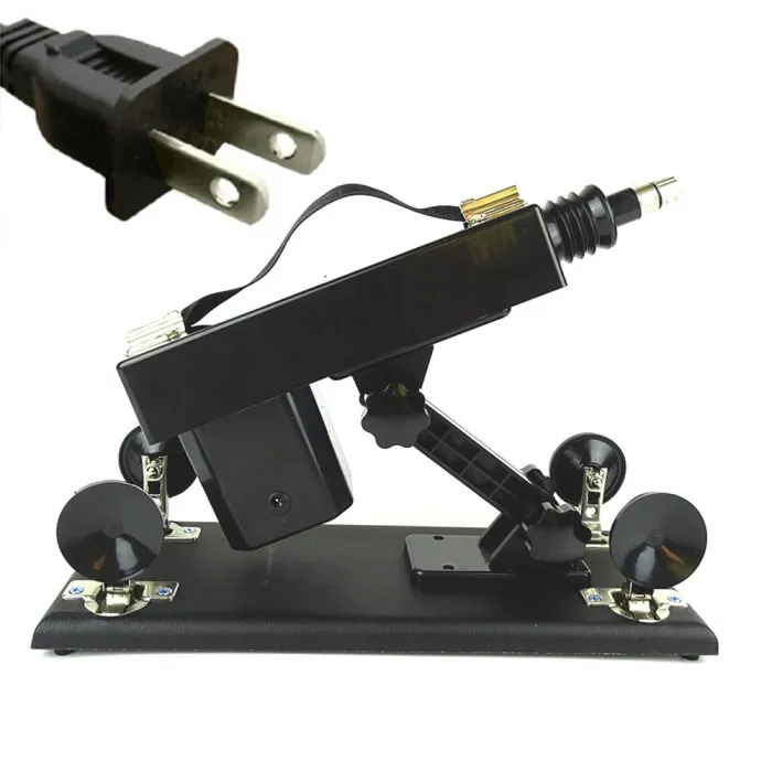 Black Adjustable Sex Machine with 4 Dildos