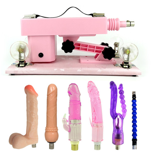 Automatic Pink Sex Machines with 5 Dildo