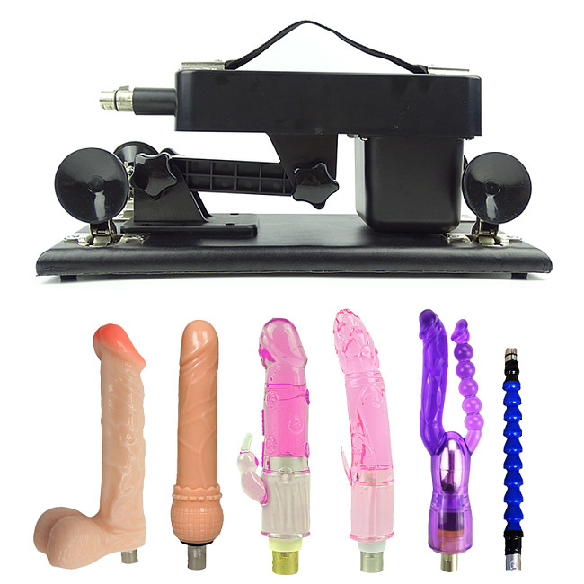 Automatic Black Sex Machines with 5 Dildo