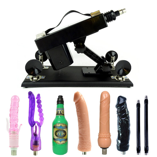 Automatic Black Sex Machines with 6 Attachment