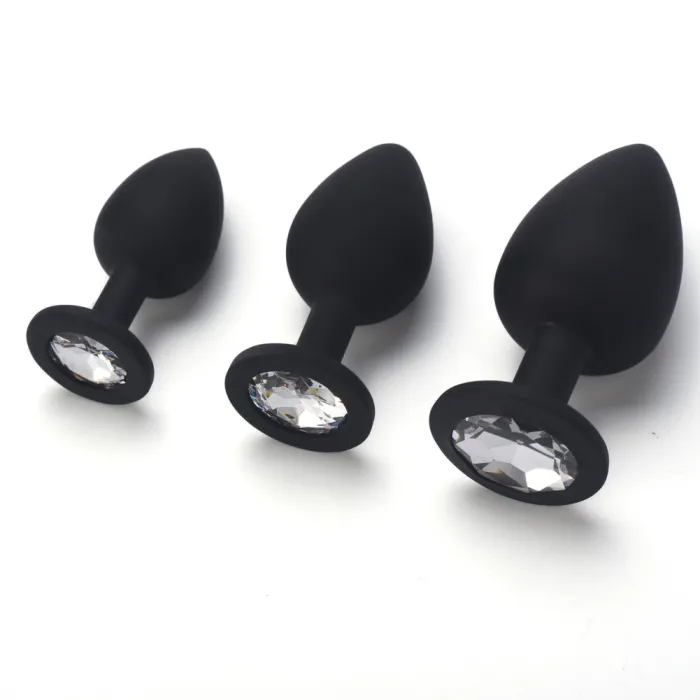 3pcs Diamond Silicone Anal Plug