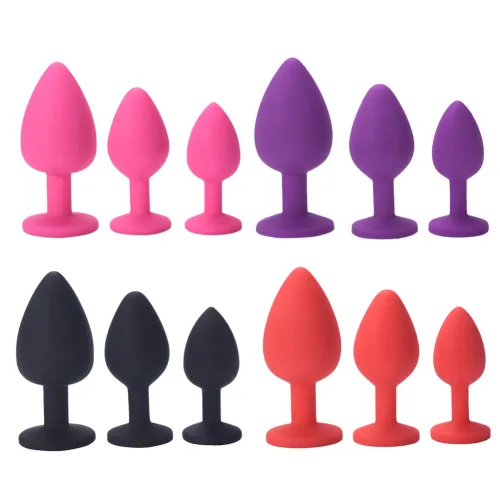 3pcs Diamond Silicone Anal Plug