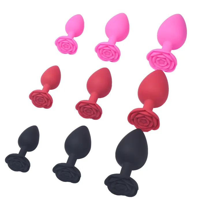 3pcs Rose Silicone Anal Plug Set
