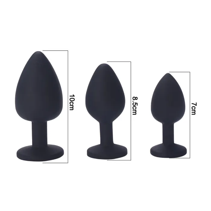 3pcs Diamond Silicone Anal Plug