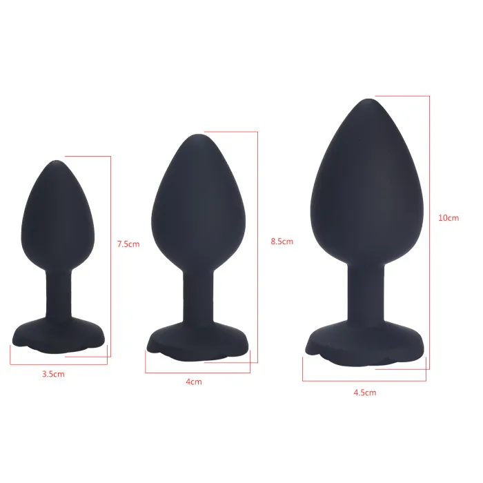 3pcs Rose Silicone Anal Plug Set