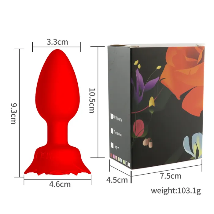 Wireless Remote Control Rose Anal Plug