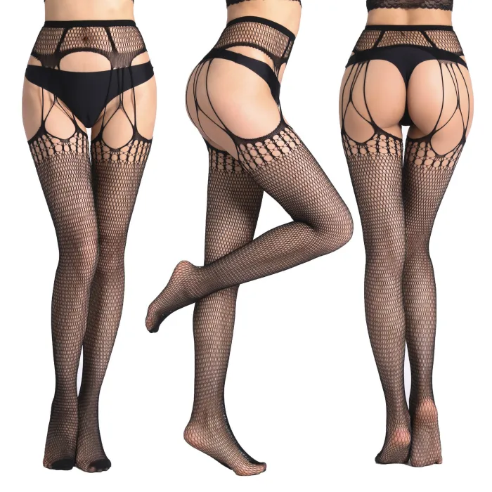 Lace Open-Clotch Stockings (Multi-Styles)