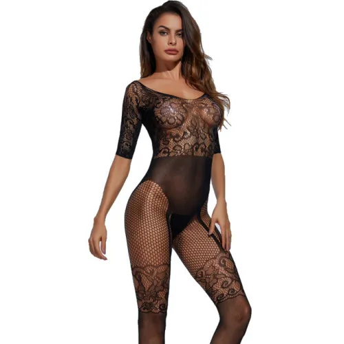 Long Sleeve Jacquard Silk Suspenders