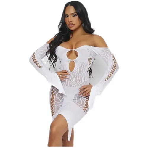 Spider Jacquard Wrapped Hip Dress