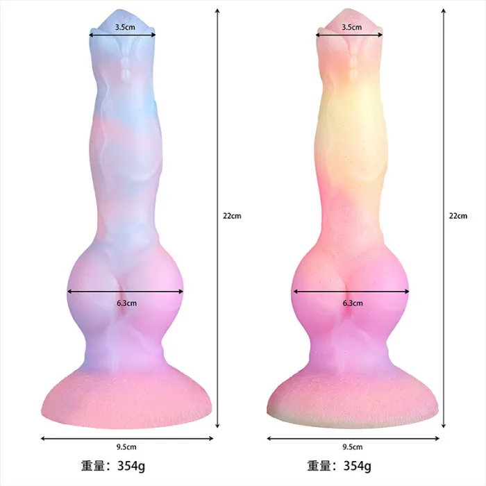 8.66''  Alien Luminous Mixed Color Dildo