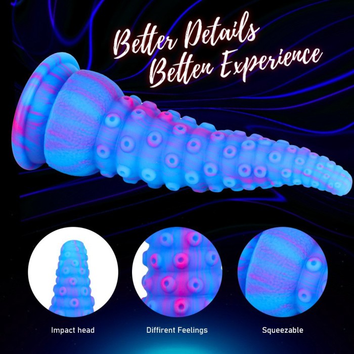 Blue Octopus Tentacle Dildo - Mult Sizes