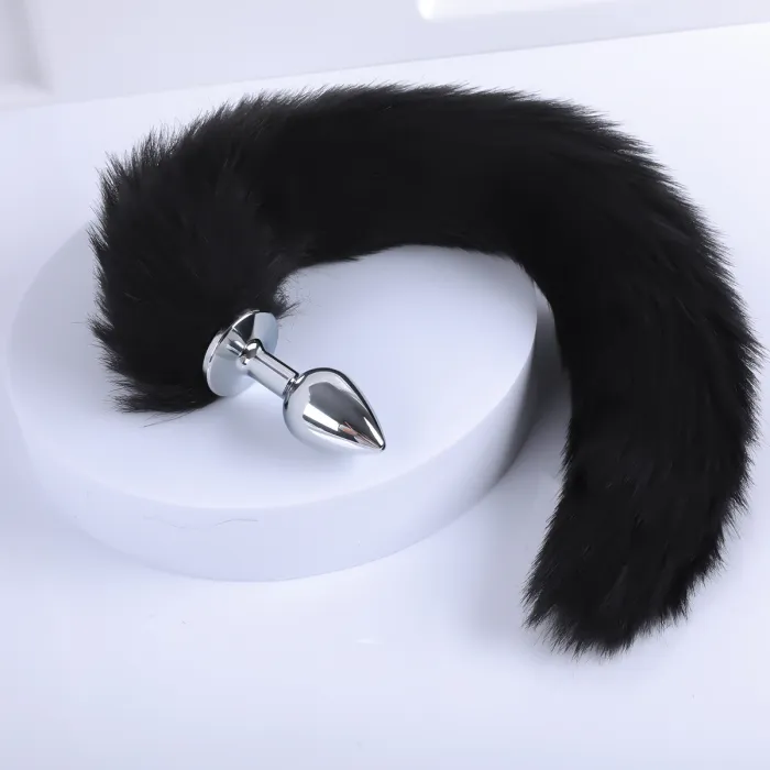 Fox Tail With Metal Anal-Butt Plug